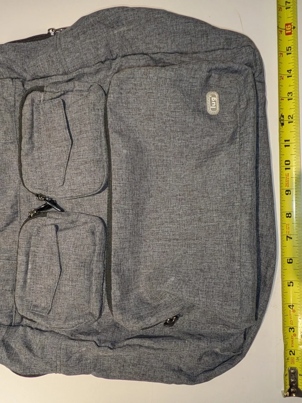 lug Puddle Jumper Convertible Gray and Black Travel Bag with Black Trim